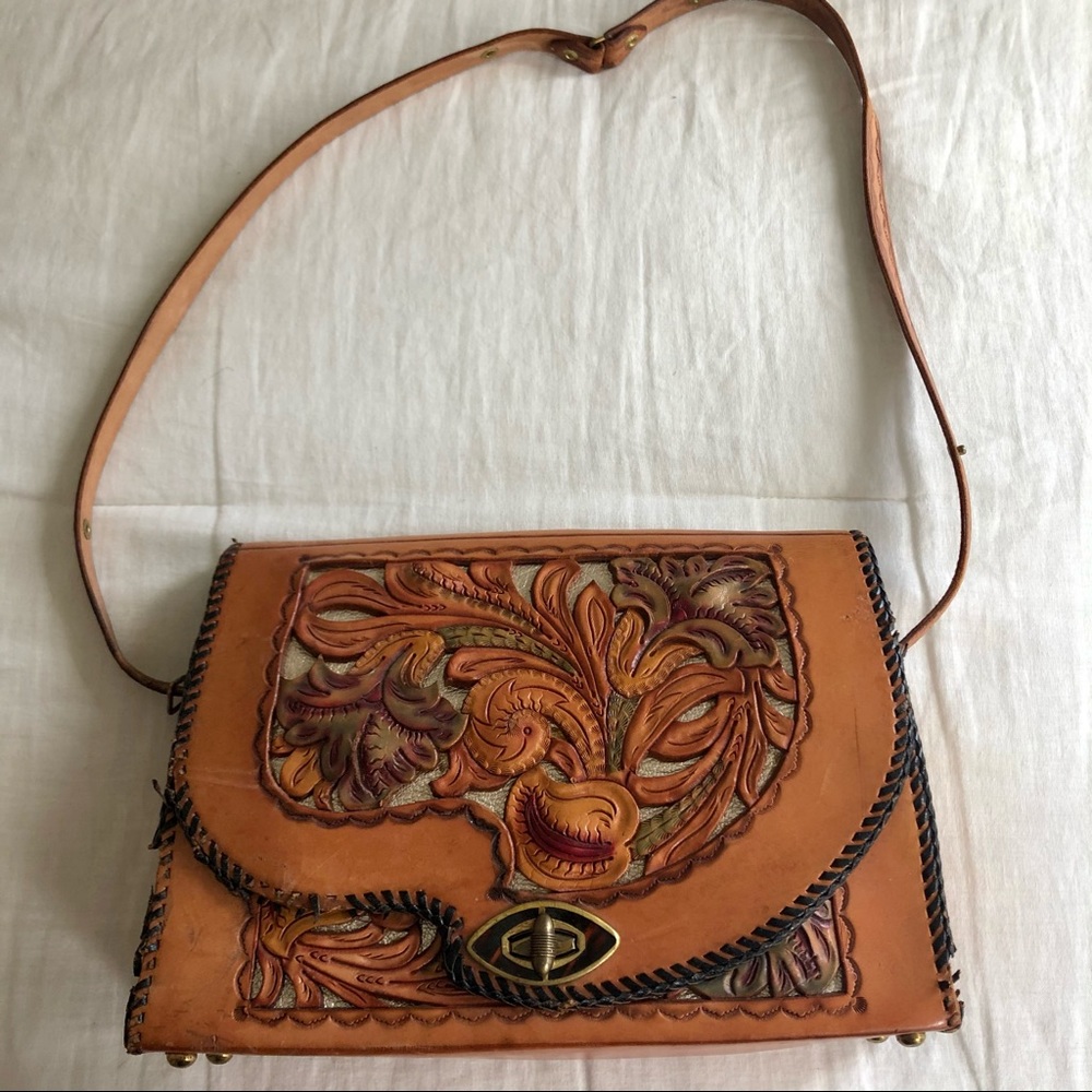 Vintage Brown Leather Shoulder Bag